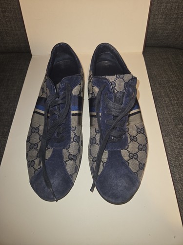 Gucci shoes blue and beige - blue,