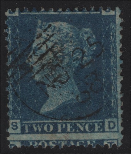 1858 two penny blue - qv,