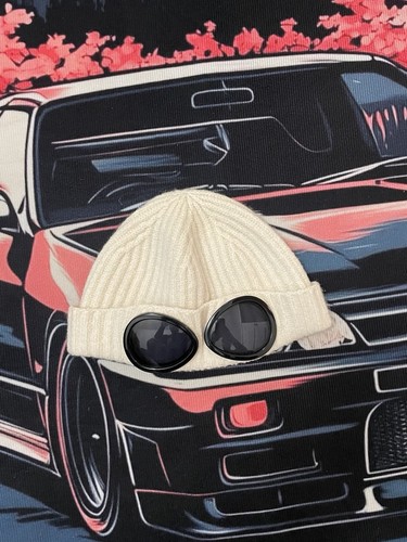 Company white beanie hat - company,