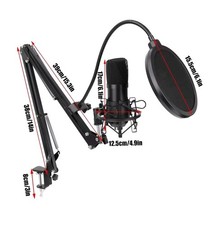  Podcast Microphone Kit,  Condenser Mic with Boom Arm for Recording