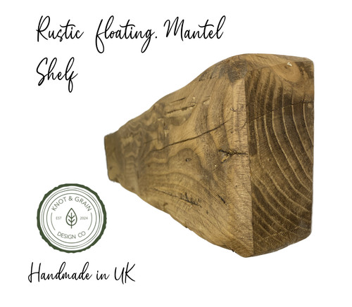 Rustic wooden mantel beam 6x4 - wooden,