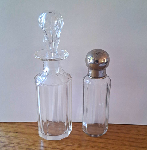 Two vintage perfume decanters - perfume,