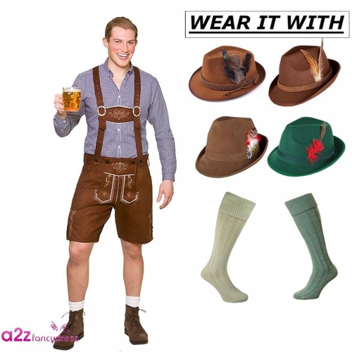 Mens bavarian brown lederhosen - mens,