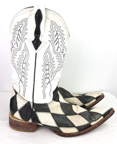Botas black white - white, harlequin