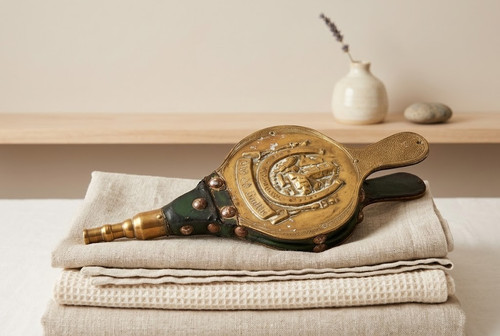 Vintage brass fire - bellows, |