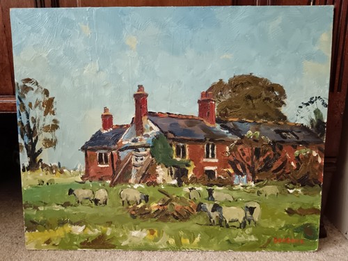 Sheep the farm oil - sheep,