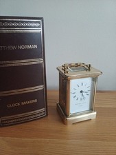Matthew Norman Swiss-made Carriage Clock, with original box & certifificate.