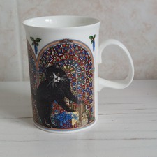 Vintage Dunoon Christmas 1992 Mug Fine Bone China Sue Scullard Cat Kitten H 10cm