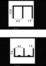 vivarium glass runner top and bottom 6mm & 4mm Black & White 1000mm Long
