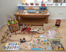 Very large wooden toy bundle Montessori educational preschool bargain