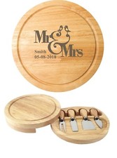 Personalised engraved Cheese Board and knife Set Wedding Birthday Christmas gift