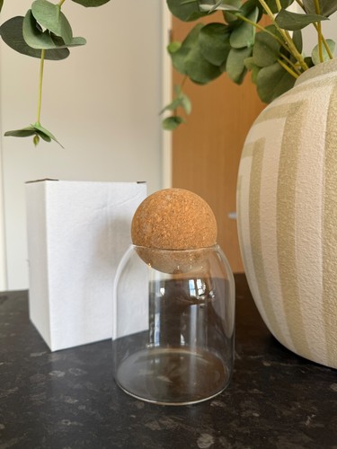 Cork ball glass candle storage - ball,