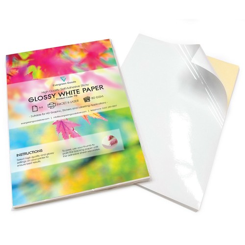 White glossy label - glossy, self