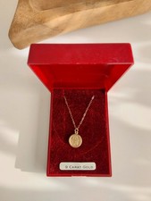 Yellow 9ct Gold Plated St Christopher Pendant Necklace with 16" Chain