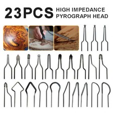 23Pcs Wood Burning Kit Set Tool Pen Pyrography Supplies Iron Tips Art Craft