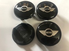 4x Mini Cooper Wheel Hub Centre Cap Set of 4 Center Caps 54mm Black Silver Wing