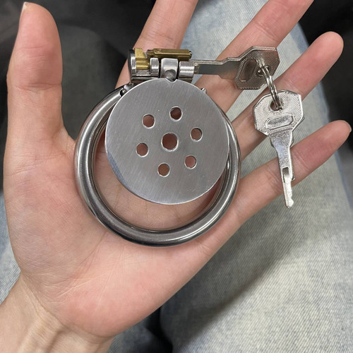Male flat chastity cage with - chastity,