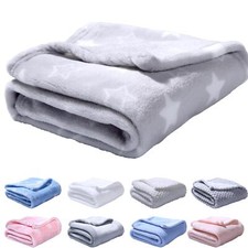 NQP Flannel Fleece & Honeycomb Baby Blanket Ultra Soft Cosy Plush Throw 60 x90cm