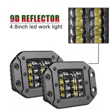 5inch 240W Flush Mount LED Work Light Bar Spot Flood Reverse Lamp 4-Row Off Road