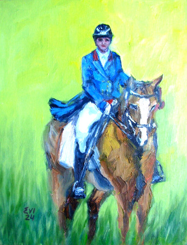 Rider horse original oil - horse,