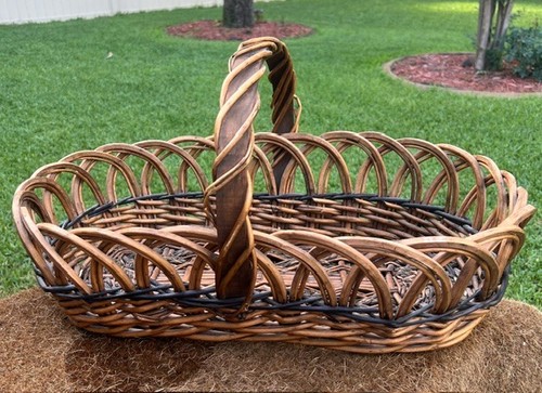 Vintage oval woven wicker - vintage,