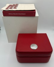 GENUINE OMEGA WATCH BOX RED & SILVER VINTAGE SEAMASTER SPEEDMASTER