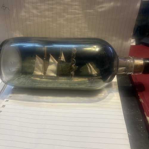 Vintage ship bottle - ship, artwork
