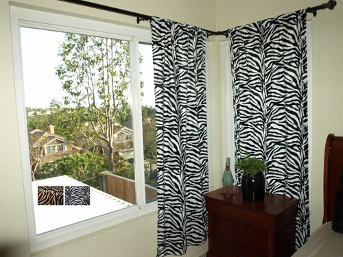 Zebra print curtains 2 - zebra, (2