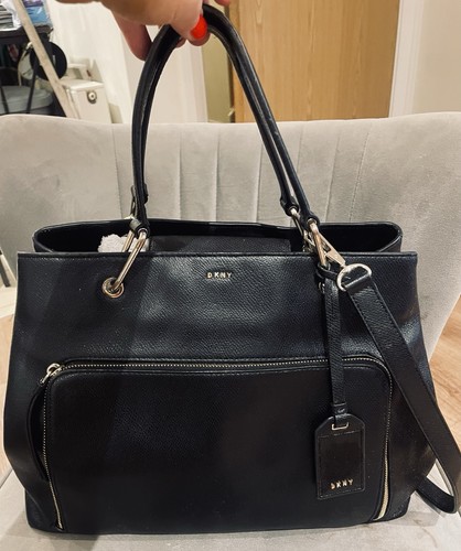 Dkny black leather bag - leather,