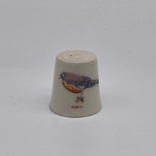 Vintage Porcelain Thimble Robin Bird Theme