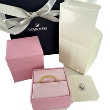 Swarovski Matrix Ring Yellow Round Cut Gold Tone Size 55 N RRP £89