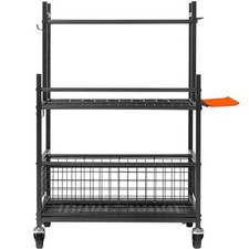 Uimoso Garden Tool Storage Rack with Wheels Garage Organizer 16 Slots with Hooks
