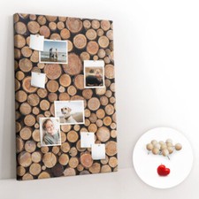 Cork Pin Memo Board 3 types of Pins to choose 80x120 cm - Wood logs