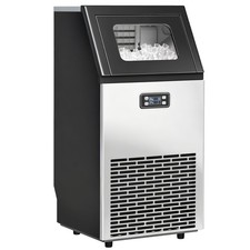 HOMCOM Freestanding Ice Machine with 45kg/24H Capacity, Commercial Ice Maker