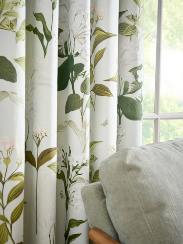 Sage green sateen floral - green, print