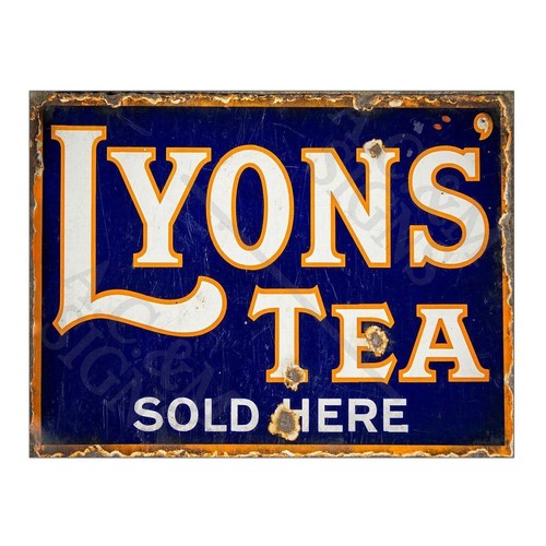 Metal tin sign plaque lyons - tin,