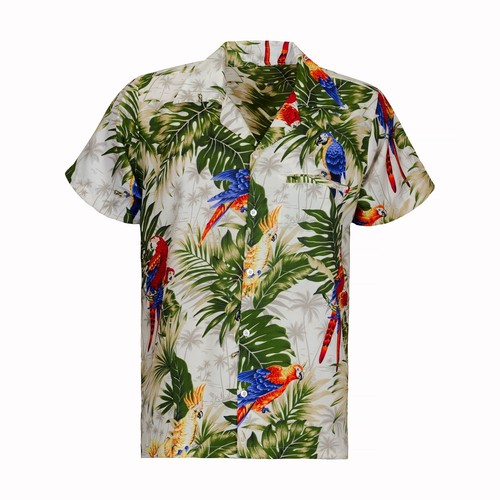Mens hawaiian shirt stag beach - shirt,