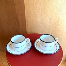Rorstrand Fjord Cup Saucer Pair Set