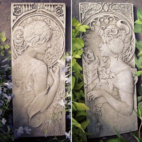 Stone garden pair art deco - stone,