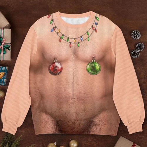 Funny santa abs ugly - funny, sweater