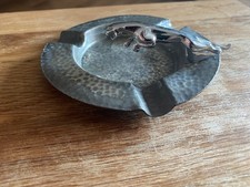 SPOT HAMMERED PEWTER ASHTRAY