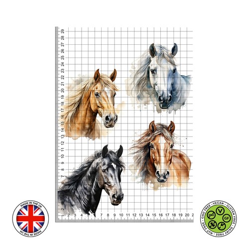 Watercolour horse set edible - horse,