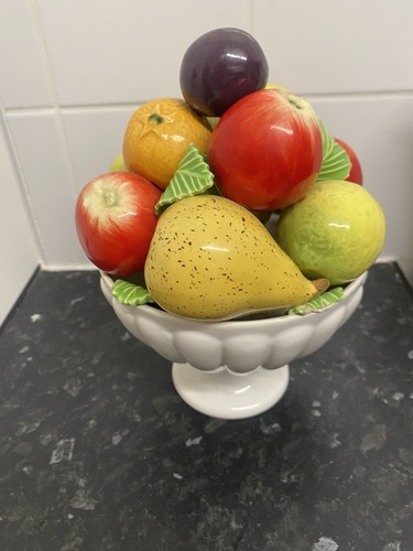 Majolica basket fruit - majolica,