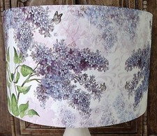 Floral Lampshade, lilac flowers,vintage  shabby chic FREE GIFT