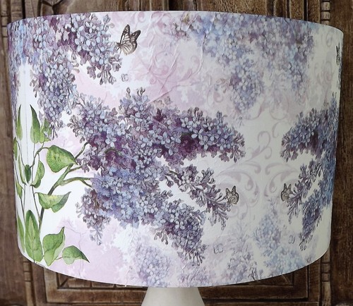 Floral lampshade lilac - floral, lampshade,