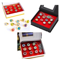 Anime Naruto Akatsuki Pendant Necklace Rings Cosplay Set Gift