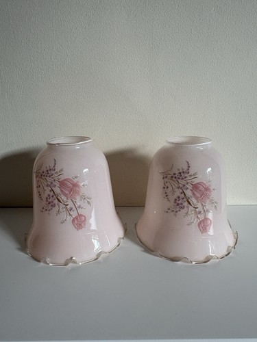 Pair vintage pink glass - pair,