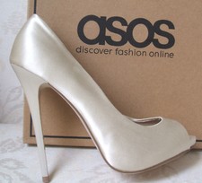 ASOS IVORY CREAM SATIN HIGH