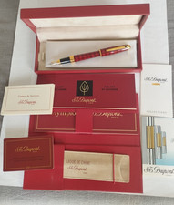 RARE S.T. DUPONT OLYMPIO VERTIGO I Chinese Lacquer 18K GOLD B nib FOUNTAIN PEN