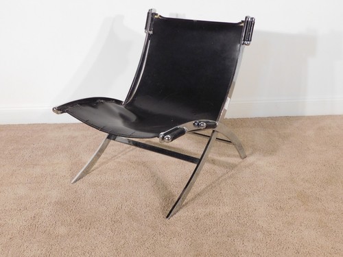 Leather scissor chair - chair, by